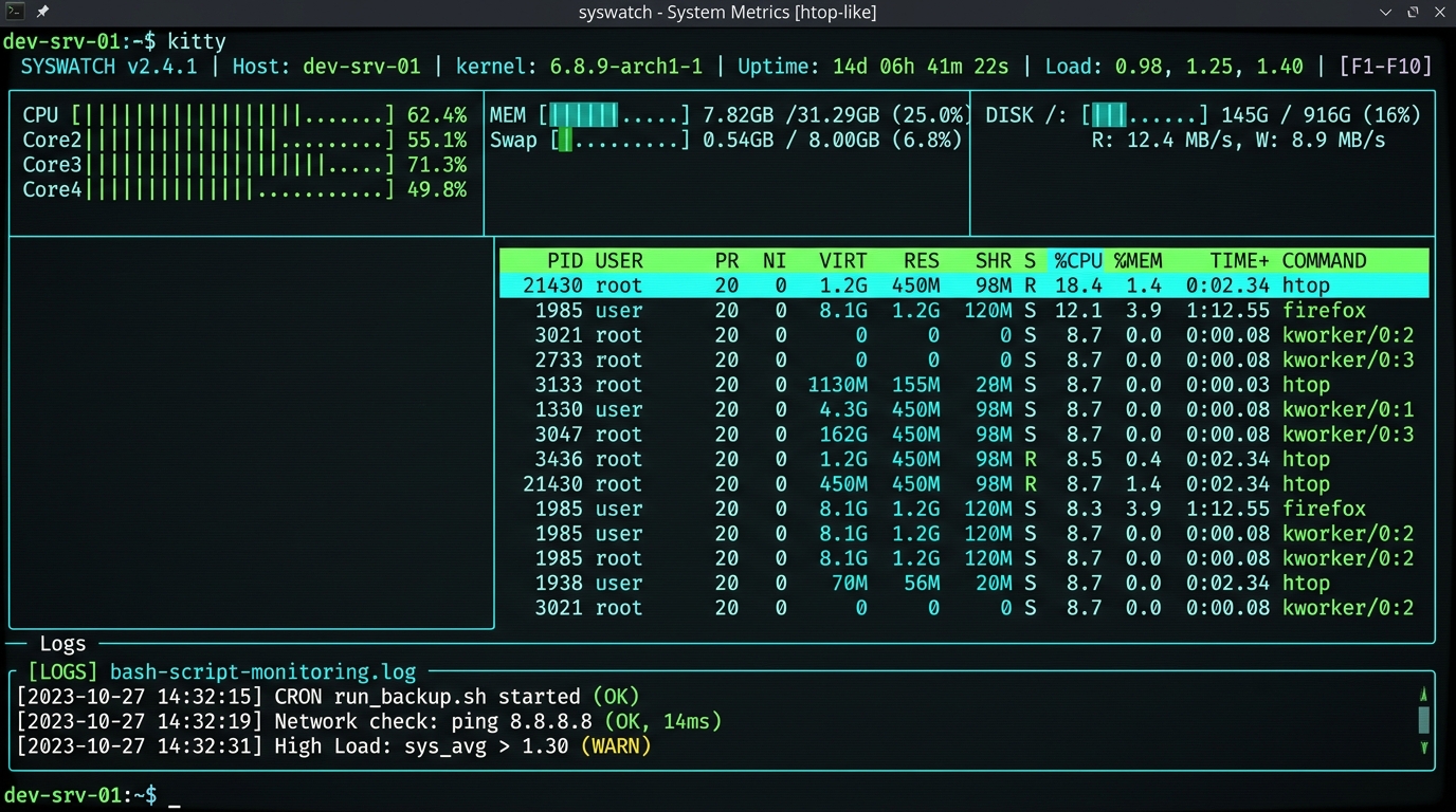Linux System Resource Monitoring Terminal Screenshot